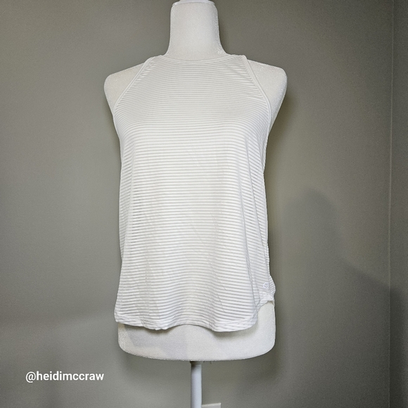 GapFit Burnout  Stripe Tank in White Medium - Picture 3 of 7